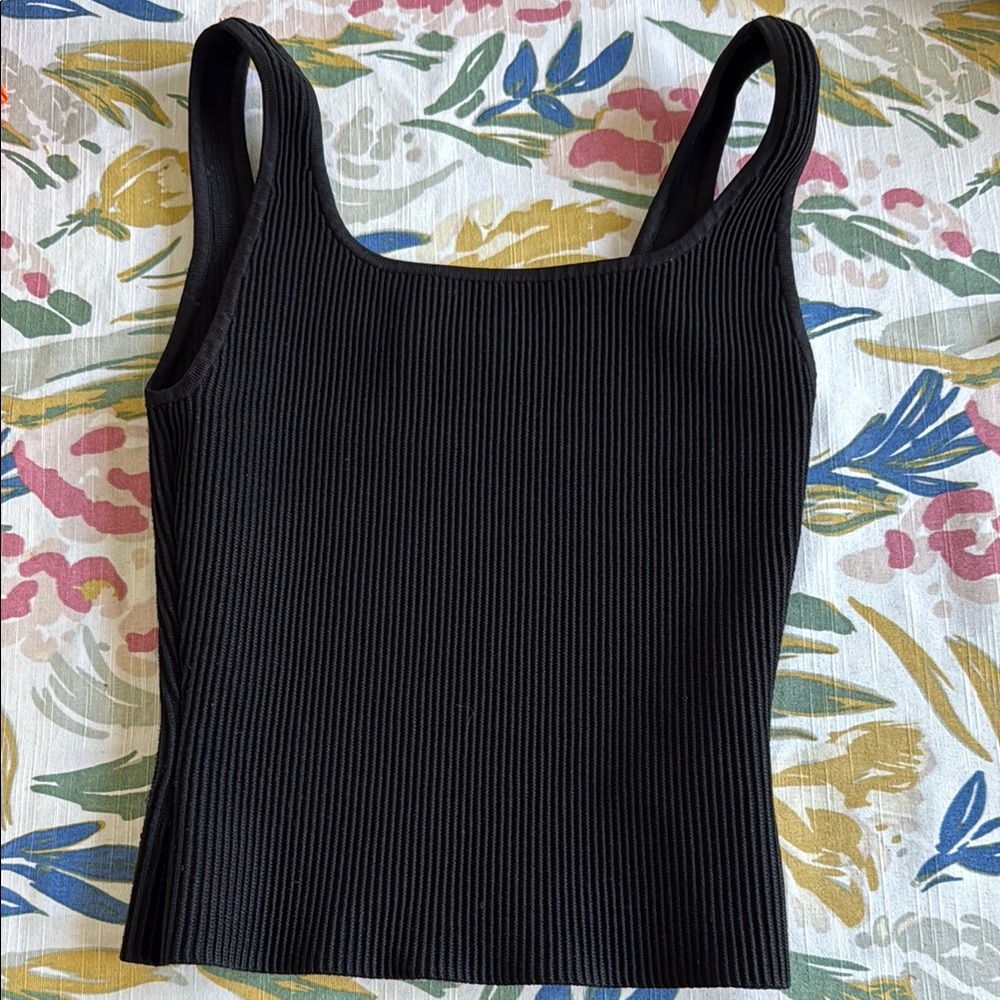 Black Babaton Ribbed Tank Top